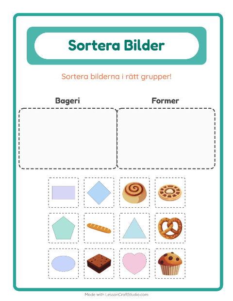 Bildsortering: Bageri och Former