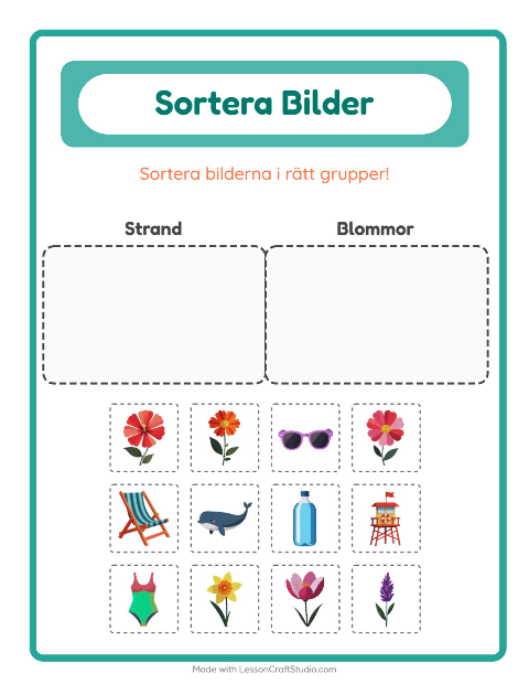 Bildsortering: Strand och Blommor