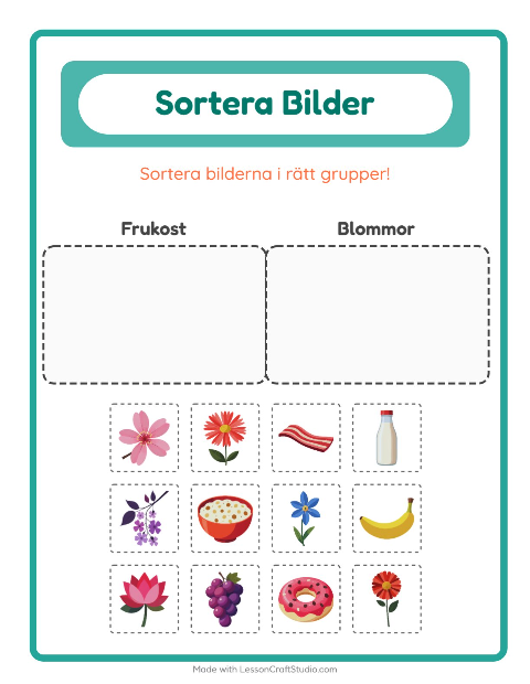 Bildsortering: Frukost och Blommor