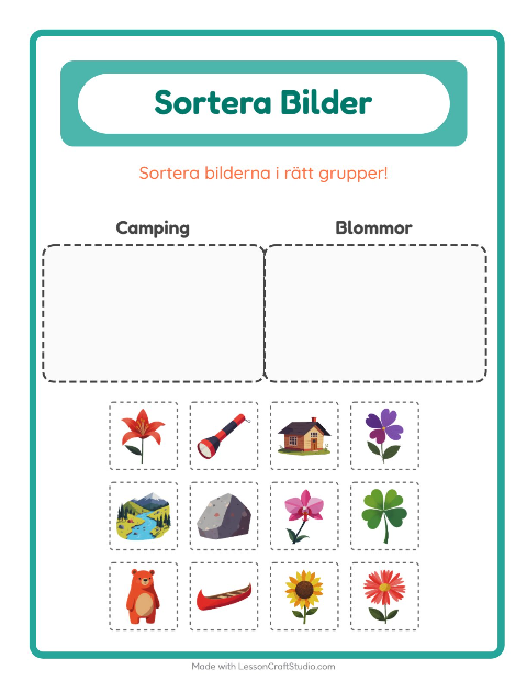 Bildsortering: Camping och Blommor