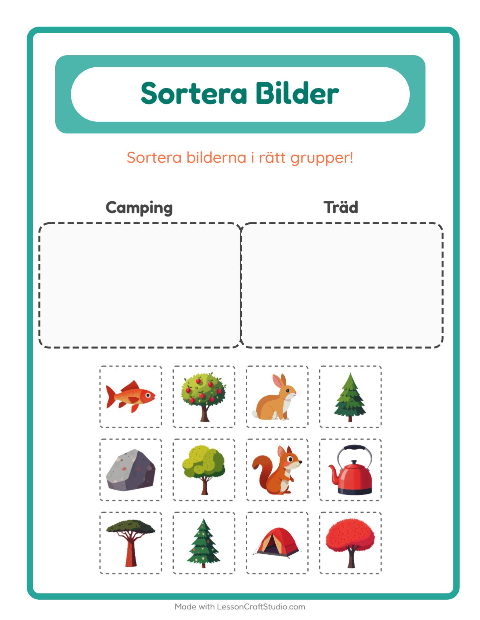 Bildsortering: Camping och Träd