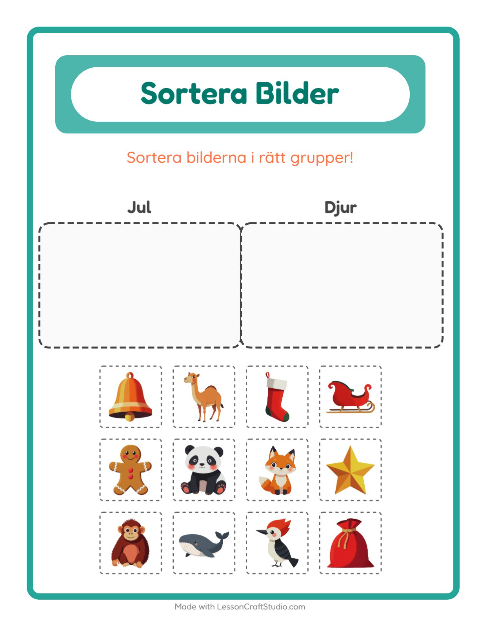 Bildsortering: Jul och Djur