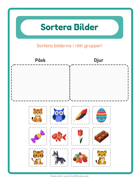 Bildsortering: Påsk och Djur