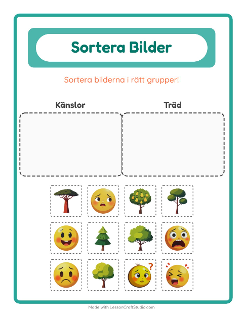 Bildsortering: Känslor och Träd
