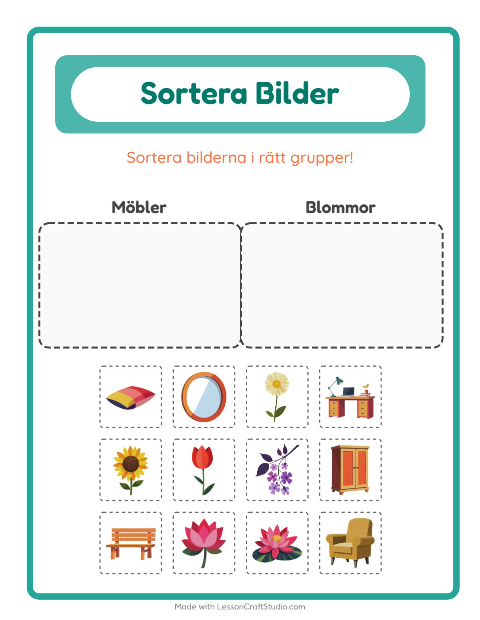 Bildsortering: Möbler och Blommor