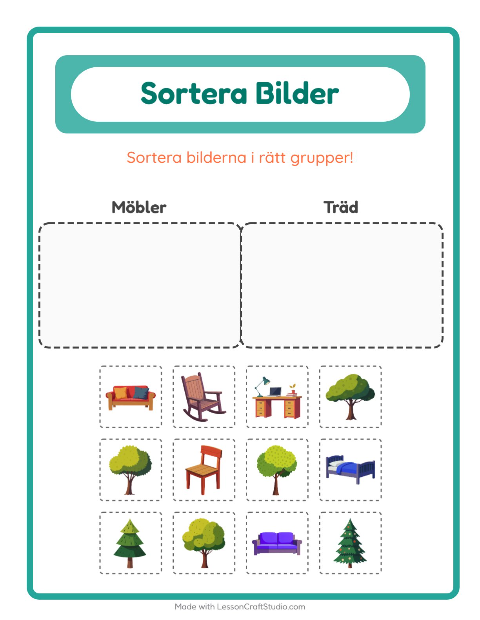 Bildsortering: Möbler och Träd