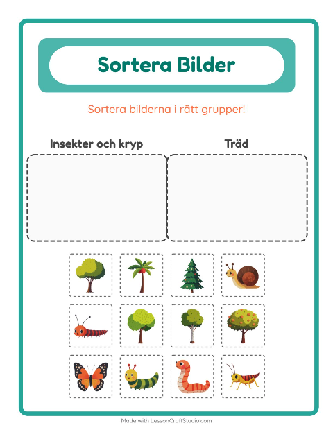 Bildsortering: Insekter och kryp och Träd