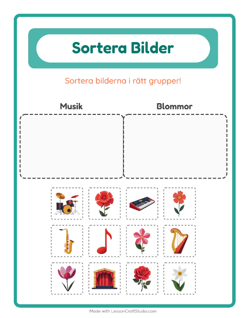 Bildsortering: Musik och Blommor
