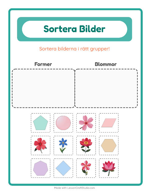 Bildsortering: Former och Blommor