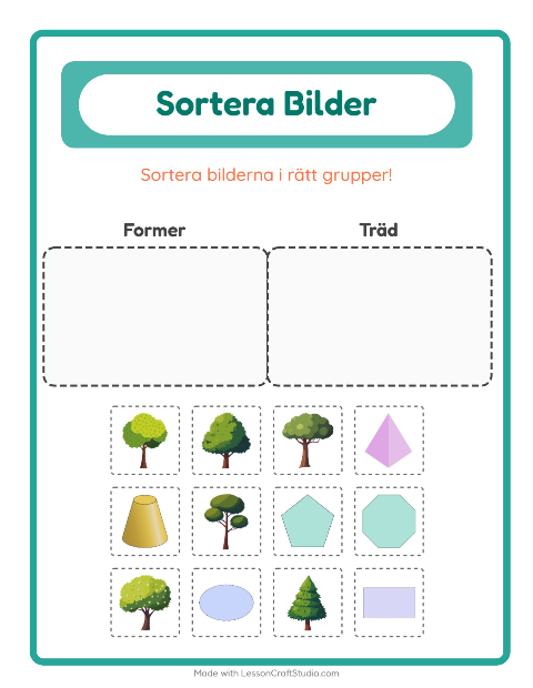 Bildsortering: Former och Träd