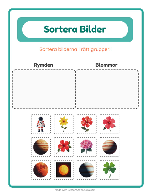 Bildsortering: Rymden och Blommor