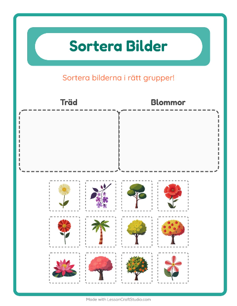 Bildsortering: Träd och Blommor