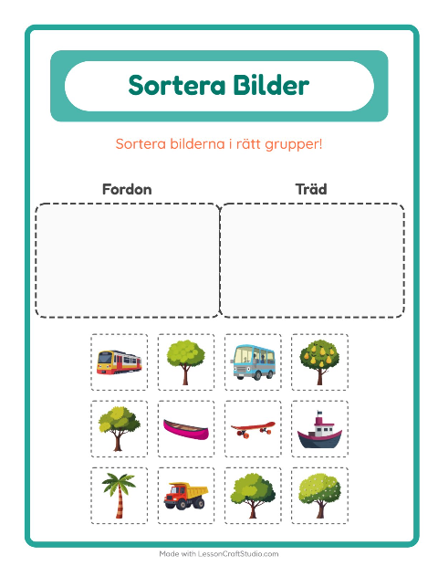 Bildsortering: Fordon och Träd