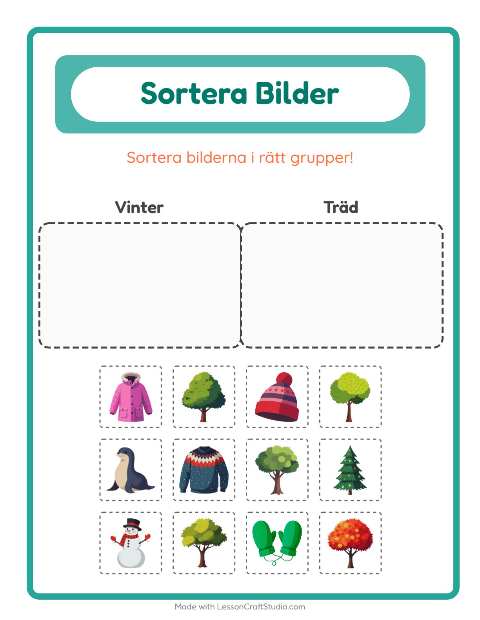 Bildsortering: Vinter och Träd