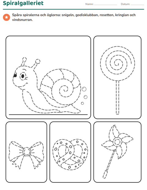 Förhandsvisning av Spåra bilder med spiraler och öglor: spiralgalleriet