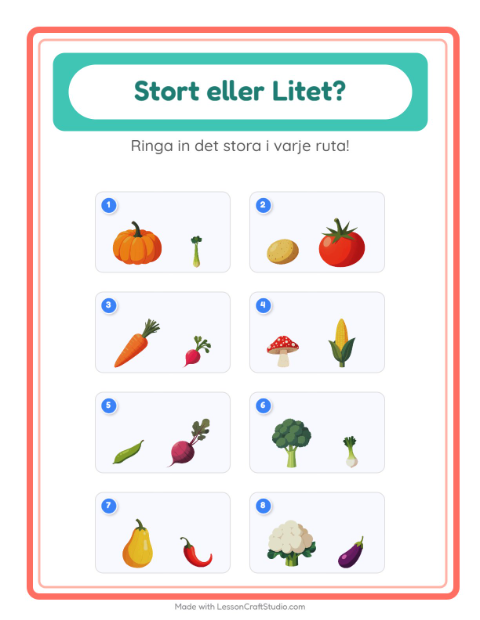Störst och minst – Grönsaker