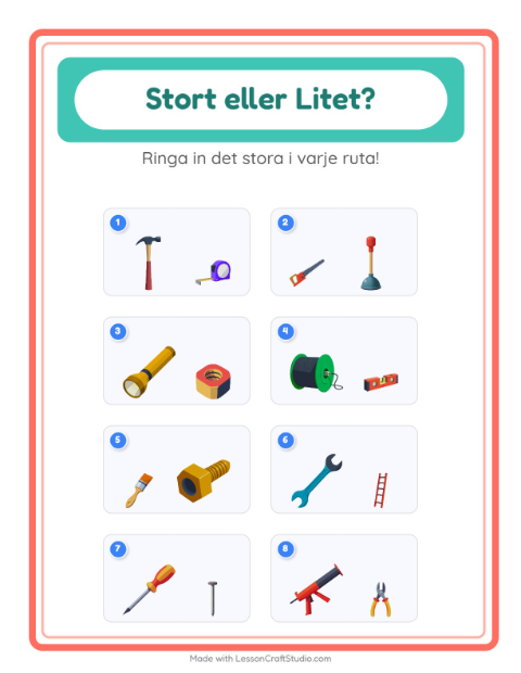 Störst och minst – Verktyg