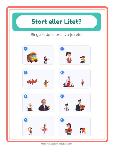 Störst och minst – Yrken