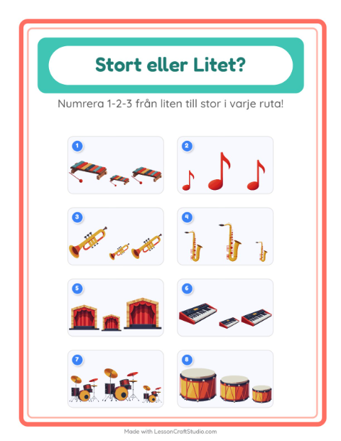 Ordna efter storlek – Musik