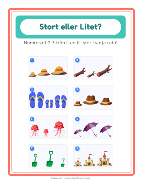 Ordna efter storlek – Strand
