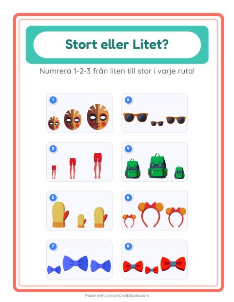 Ordna efter storlek – Tillbehör