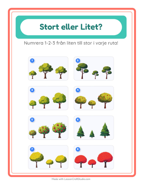 Ordna efter storlek – Träd