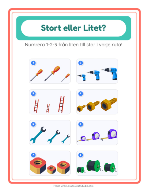 Ordna efter storlek – Verktyg