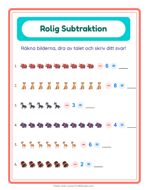 Bild minus siffra – Djurparksdjur