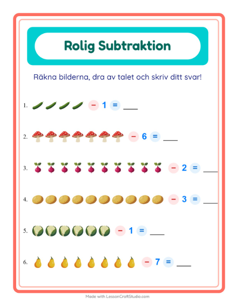 Bild minus siffra – Grönsaker