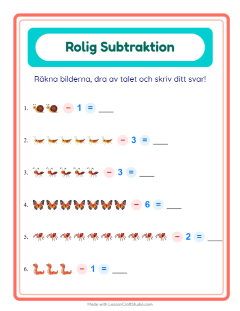 Bild minus siffra – Insekter och kryp