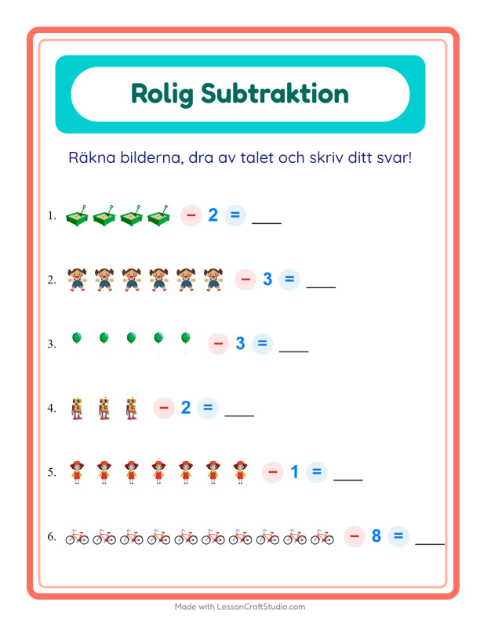 Bild minus siffra – Leksaker
