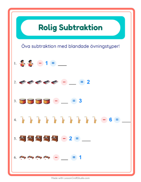 Blandad subtraktion – Musik