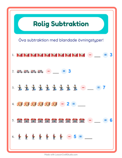 Blandad subtraktion – Postkontor