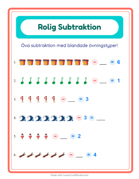 Blandad subtraktion – Strand