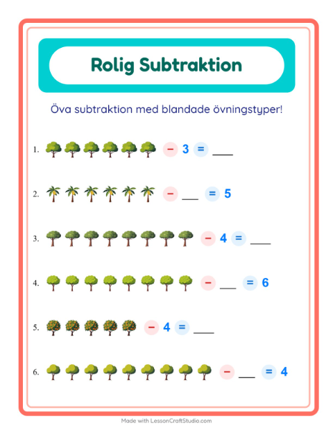 Blandad subtraktion – Träd