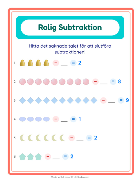 Hitta talet som togs bort – Former