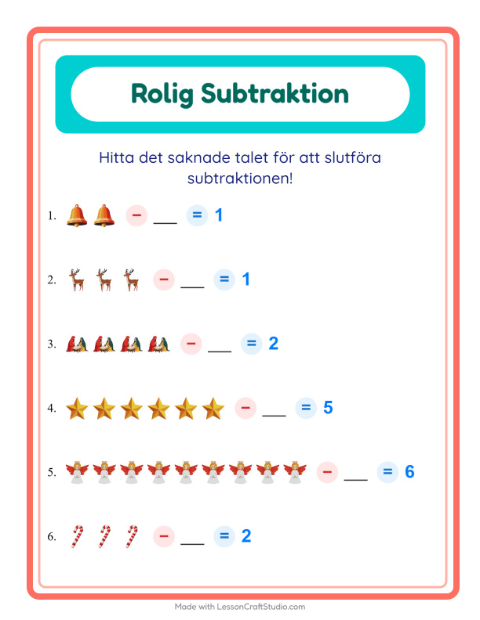Hitta talet som togs bort – Jul