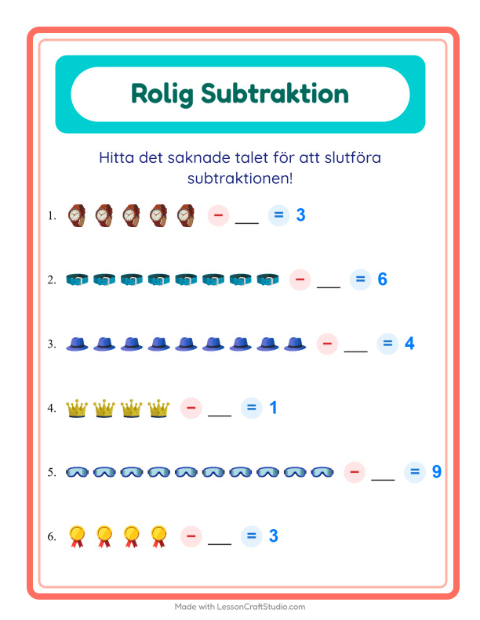 Hitta talet som togs bort – Tillbehör