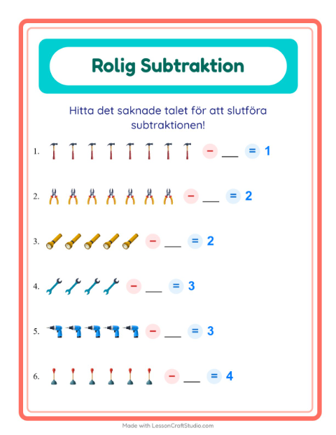 Hitta talet som togs bort – Verktyg