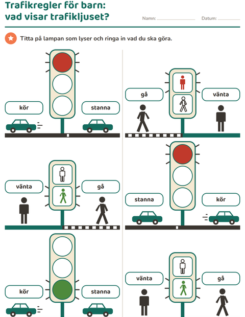Trafikregler för barn: vad visar trafikljuset?