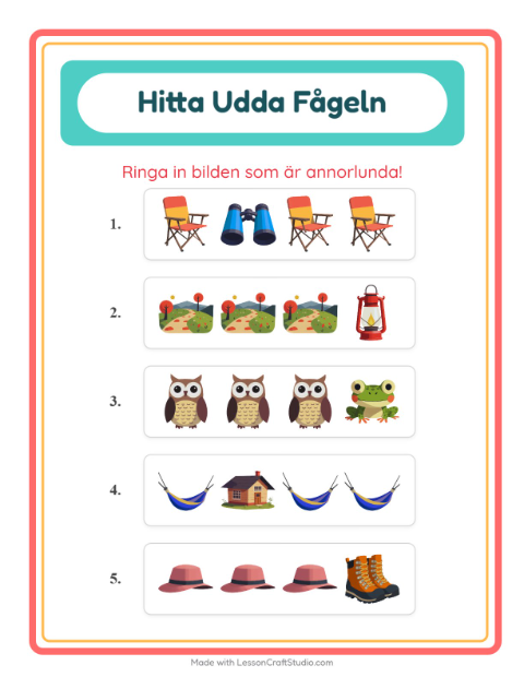 Vad passar inte? – Camping