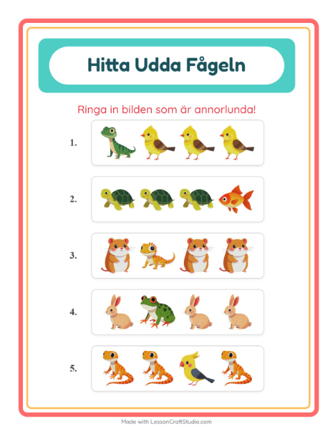 Vad passar inte? – Husdjur