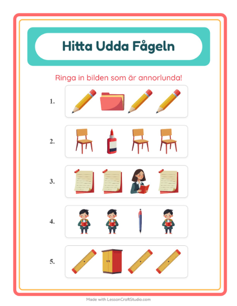 Vad passar inte? – Klassrum