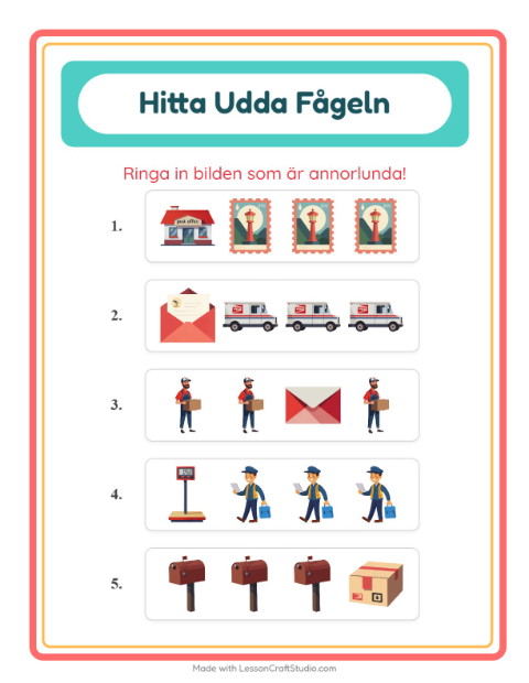 Vad passar inte? – Postkontor