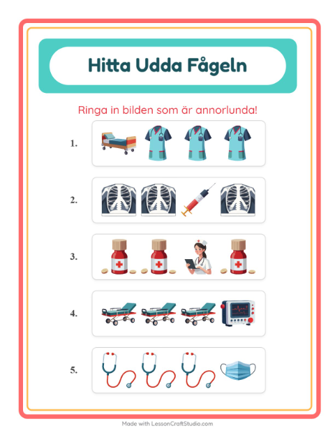 Vad passar inte? – Sjukhus