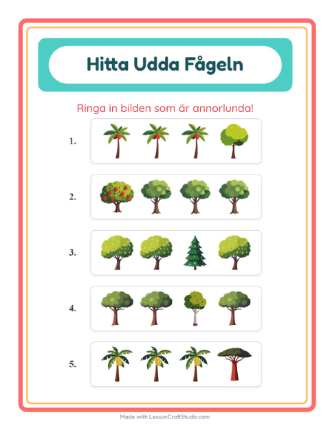 Vad passar inte? – Träd