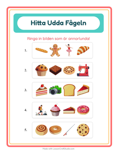 Vad passar inte? – Bageri